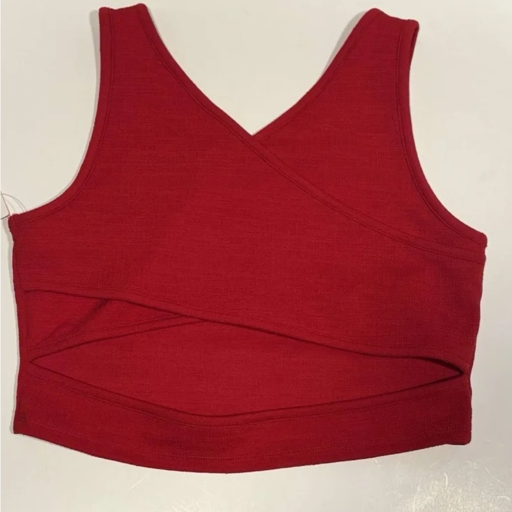 Roxy Red Cross-Front Crop Top